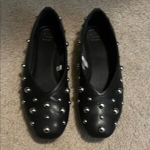 a new day Black Studded Flats